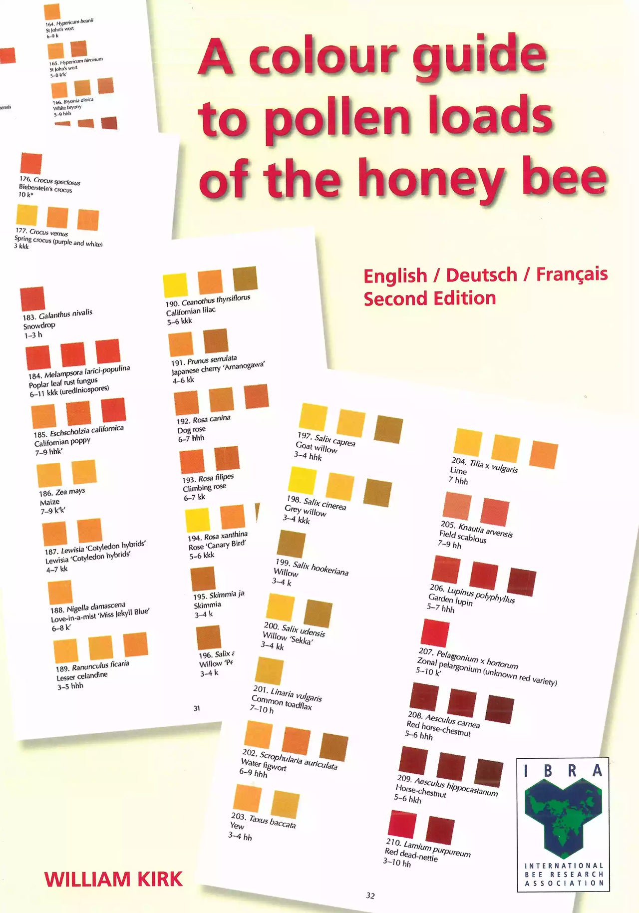 A Colour Guide to Pollen Loads of the Honey Bee by William Kirk